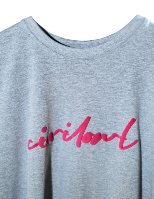 GREY FLAMINGO T SHIRT