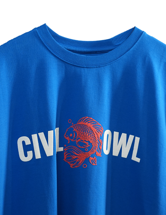ROYAL BLUE FISH OVERSIZED T SHIRT