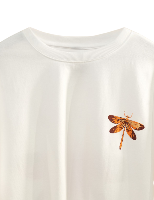 WHITE BUTTERFLY BEE OVERSIZED T SHIRT