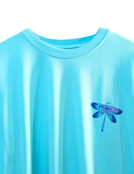 SKY BLUE BUTTERFLY BEE OVERSIZED T SHIRT