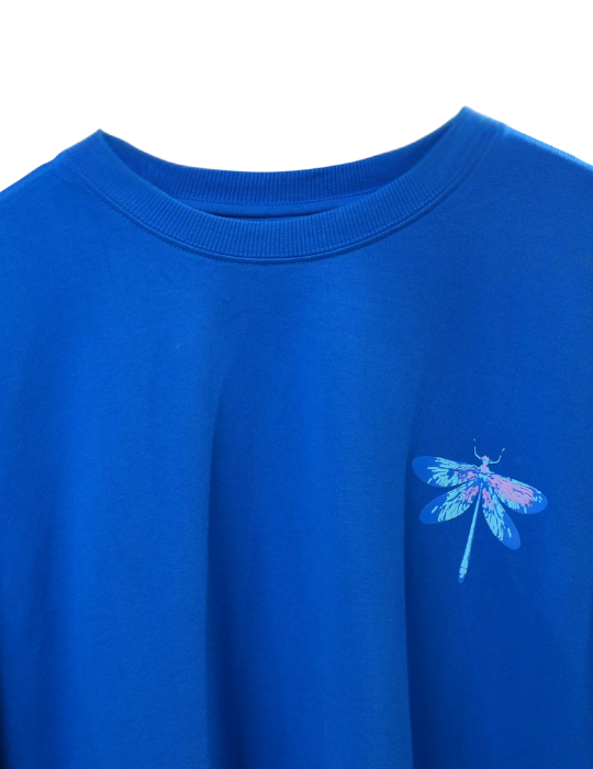 ROYAL BLUE BUTTERFLY BEE OVERSIZED T SHIRT