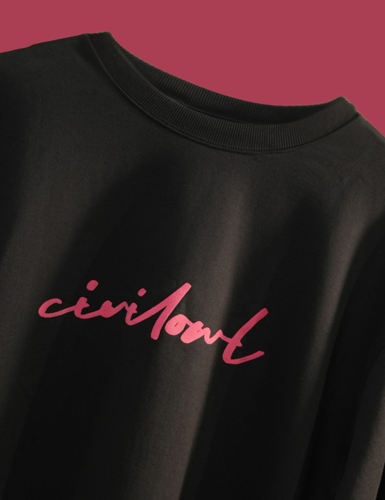 BLACK FLAMINGO OVERSIZED T SHIRT