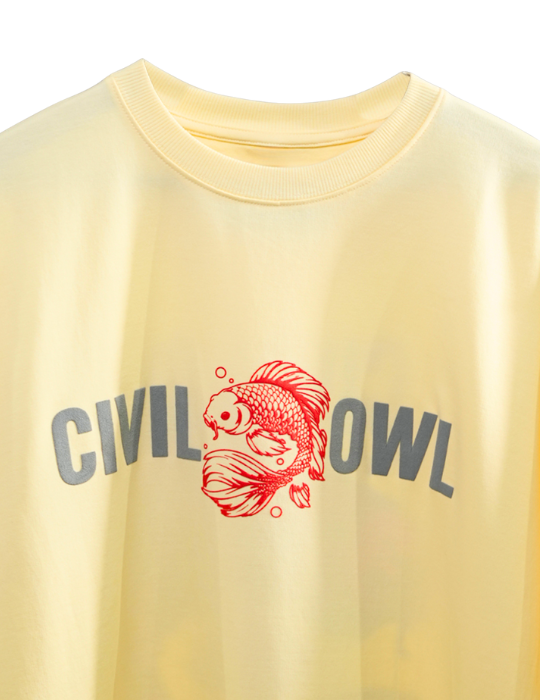CREME FISH OVERSIZED T SHIRT