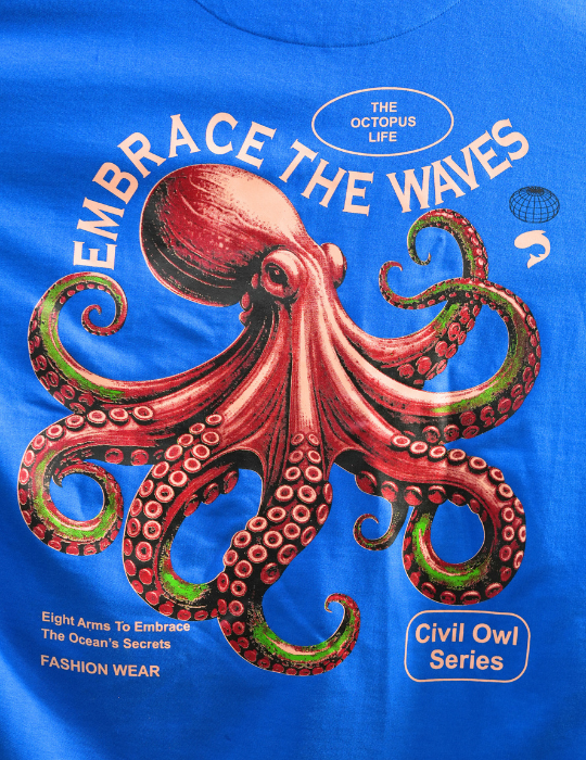 ROYAL BLUE OCTOPUS OVERSIZED T SHIRT
