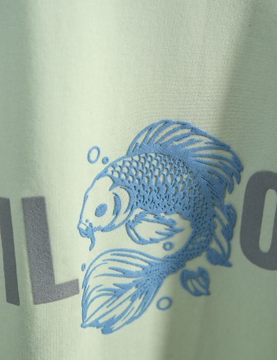 SEA GREEN FISH OVERSIZED T SHIRT