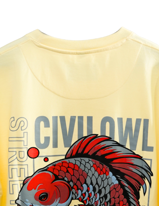 CREME FISH OVERSIZED T SHIRT