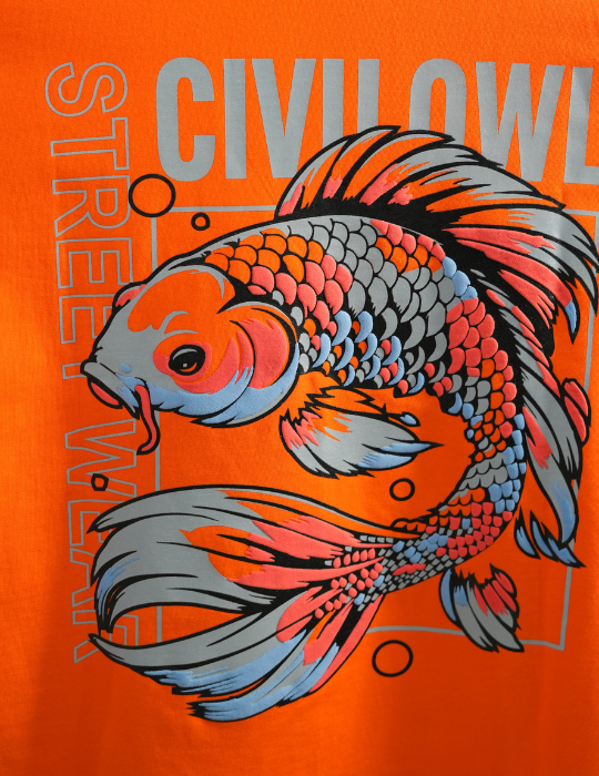 ORANGE FISH OVERSIZED T SHIRT