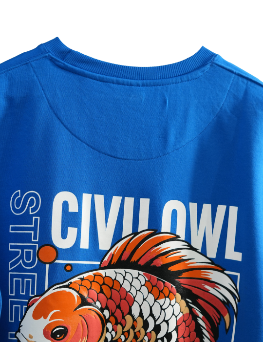 ROYAL BLUE FISH OVERSIZED T SHIRT