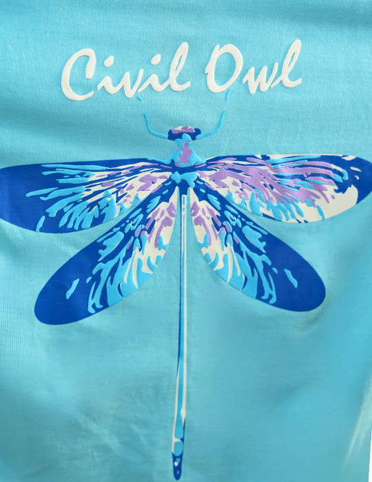 SKY BLUE BUTTERFLY BEE OVERSIZED T SHIRT