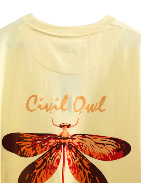 CREME BUTTERFLY BEE OVERSIZED T SHIRT