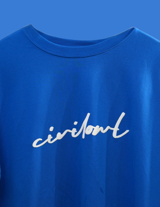 ROYAL BLUE FLAMINGO OVERSIZED T SHIRT