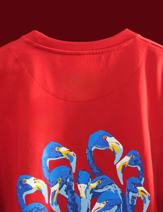 RED FLAMINGO OVERSIZED T SHIRT