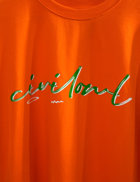ORANGE CIVILOWL BASIC OVERSIZED T SHIRT