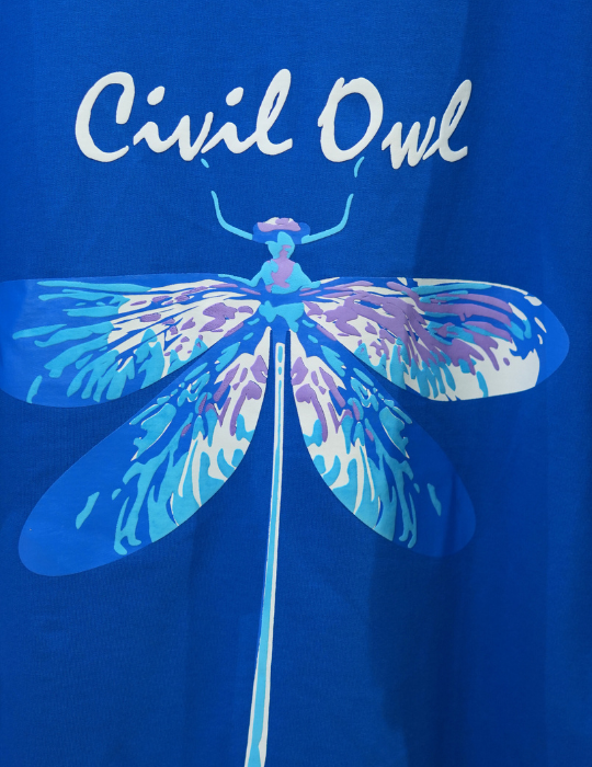 ROYAL BLUE BUTTERFLY BEE OVERSIZED T SHIRT