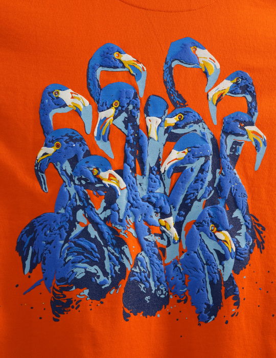 ORANGE FLAMINGO OVERSIZED T SHIRT