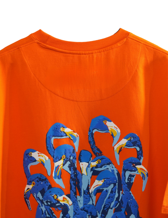 ORANGE FLAMINGO OVERSIZED T SHIRT