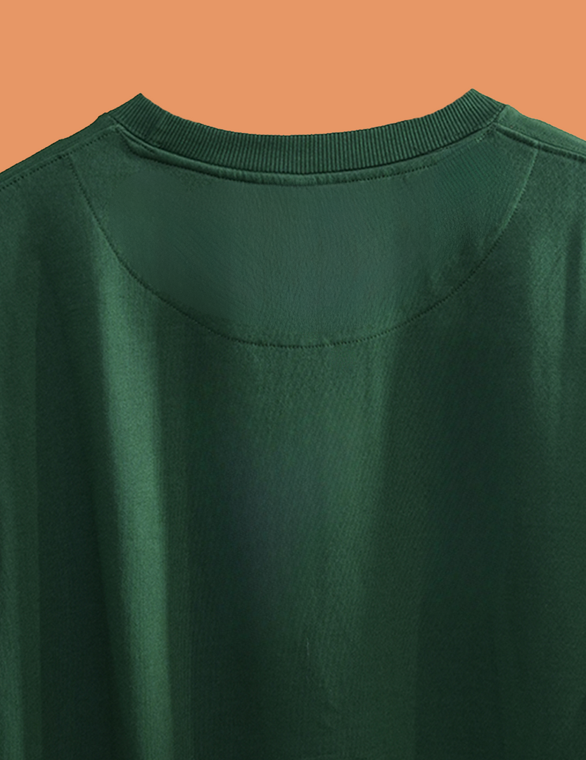 BOTTLE GREEN OWL FIGURE OVERSIZED T SHIRT