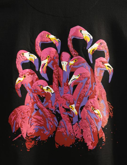 BLACK FLAMINGO OVERSIZED T SHIRT