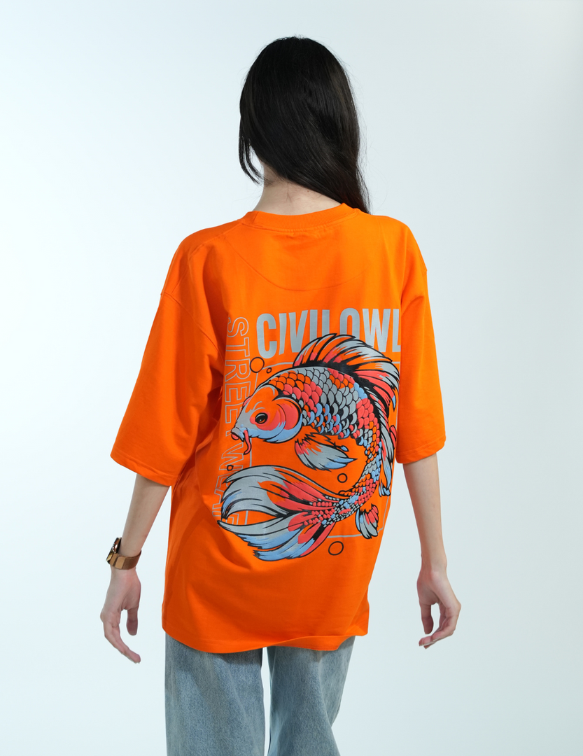 ORANGE FISH OVERSIZED T SHIRT