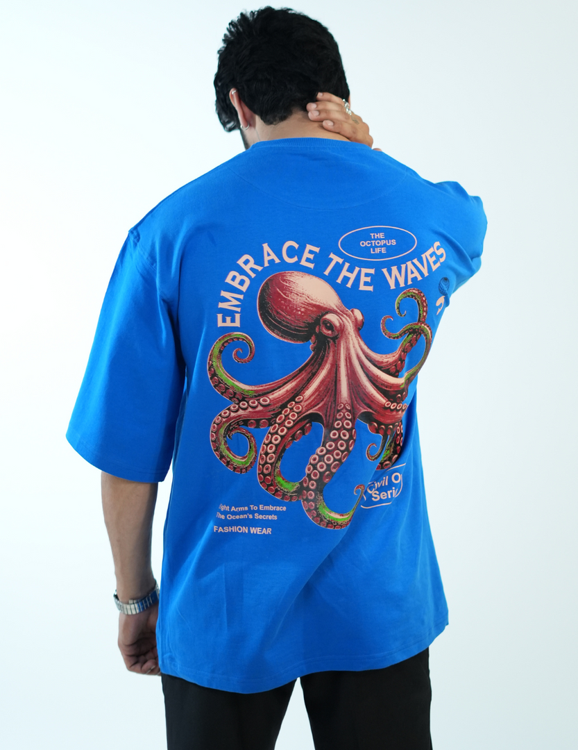 ROYAL BLUE OCTOPUS OVERSIZED T SHIRT