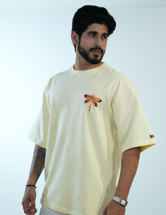 CREME BUTTERFLY BEE OVERSIZED T SHIRT