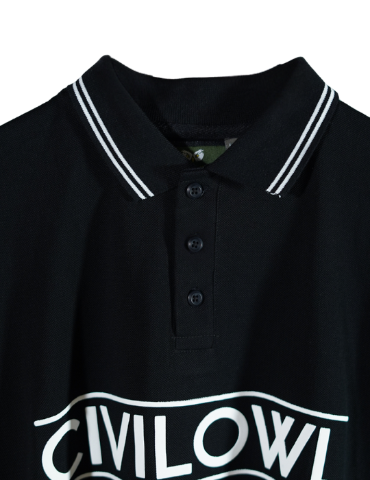 BLACK CIVILOWL LINING COLLAR T SHIRT
