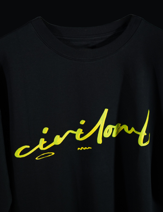 BLACK CIVILOWL BASIC OVERSIZED T SHIRT