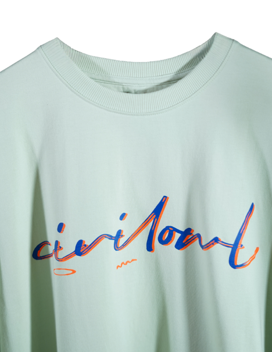SEA GREEN CIVILOWL BASIC OVERSIZED T SHIRT