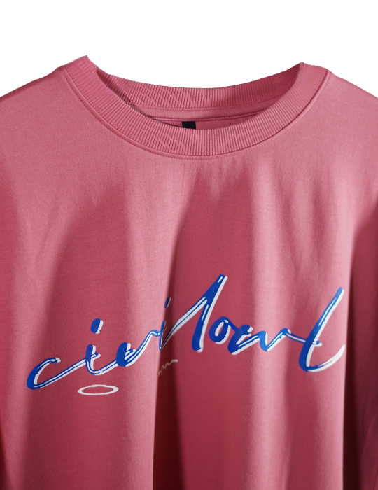 PEACH CIVILOWL BASIC OVERSIZED T SHIRT
