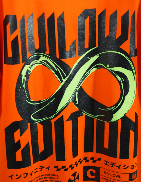 ORANGE INFINITY OVERSIZED T SHIRT