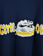 NAVY BLUE CHILLING CROCODILE  T SHIRT