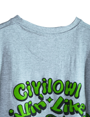 GREY CHILLING CROCODILE T SHIRT