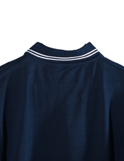 NAVY BLUE CIVILOWL RUNNING GREEN FONT COLLAR T SHIRT