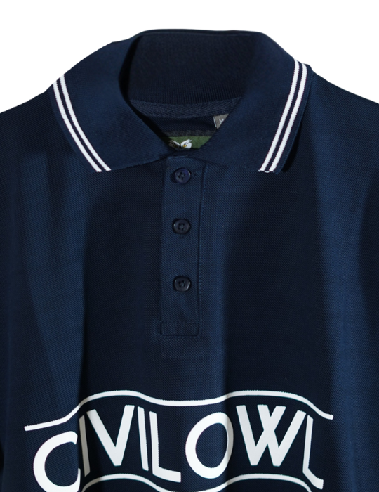 NAVY BLUE CIVILOWL LINING COLLAR T SHIRT