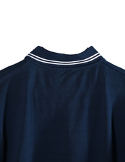 NAVY BLUE CIVILOWL RUNNING YELLOW FONT COLLAR T SHIRT