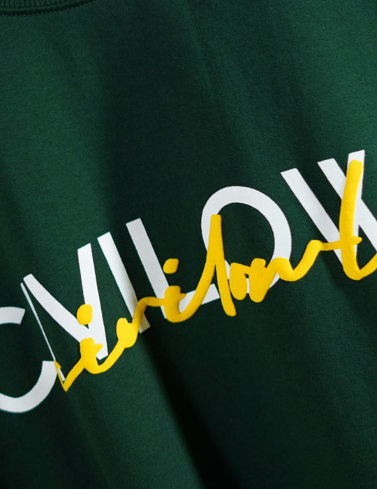 BOTTLE GREEN DUAL FONTS CIVILOWL OVERSIZED T SHIRT