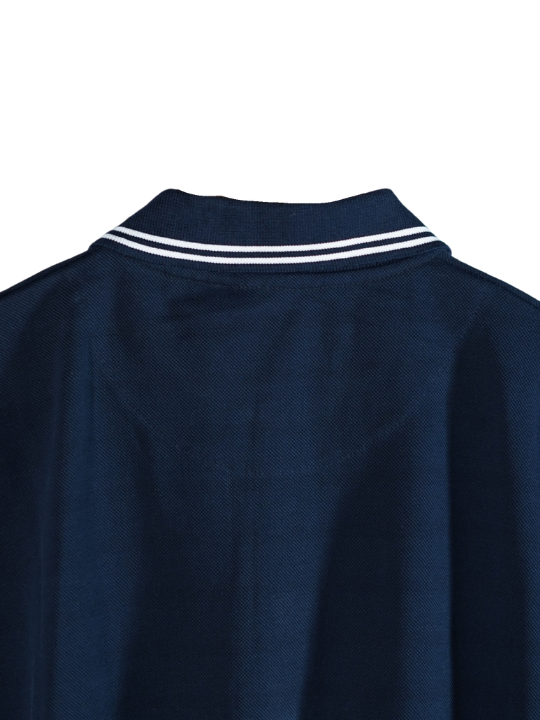 NAVY BLUE CIVILOWL RUNNING WHITE FONT COLLAR T SHIRT