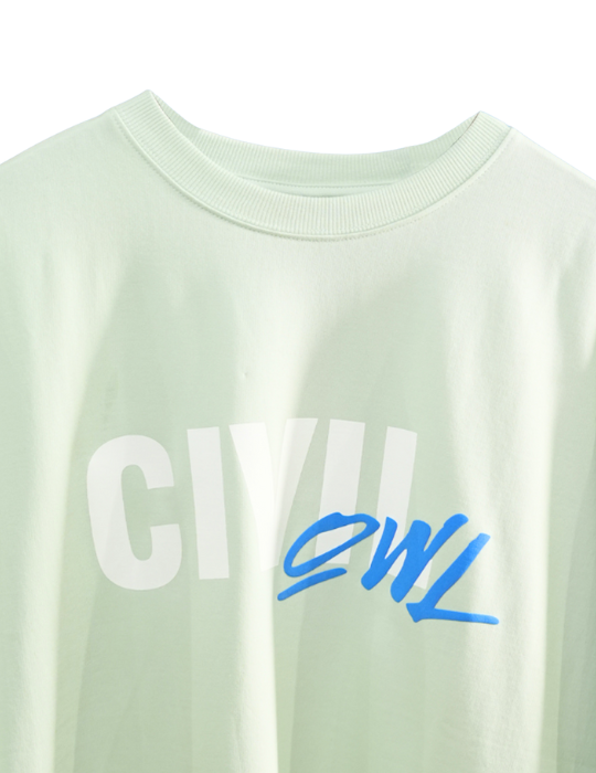 SEA GREEN MERGE CIVILOWL OVERSIZED T SHIRT