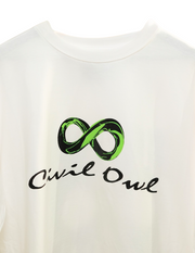 WHITE BLUE INFINITY OVERSIZED T SHIRT