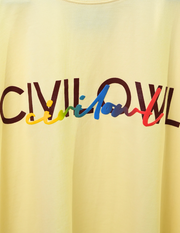 CREME DUAL FONTS CIVILOWL OVERSIZED T SHIRT