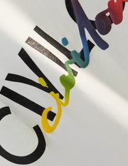 WHITE DUAL FONTS CIVILOWL OVERSIZED T SHIRT