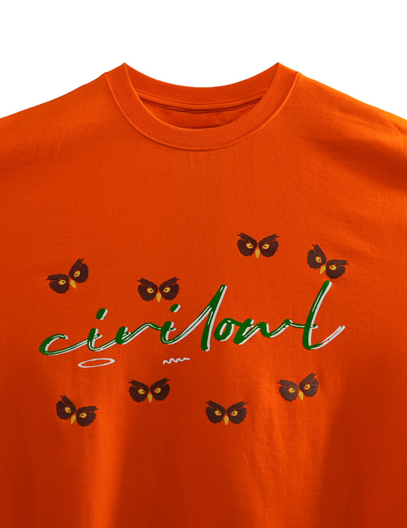 ORANGE OWLS BASIC OVERSIZED T SHIRT