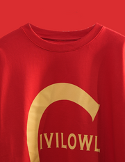 RED OCTOPUS OVERSIZED T SHIRT