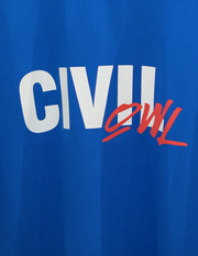 ROYAL BLUE MERGE CIVILOWL OVERSIZED T SHIRT