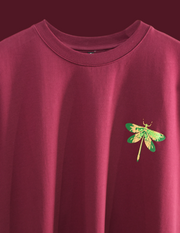 MAROON BUTTERFLY BEE OVERSIZED T SHIRT