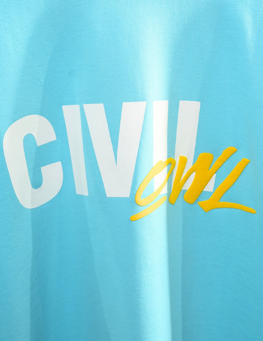 SKY BLUE MERGE CIVILOWL OVERSIZED T SHIRT