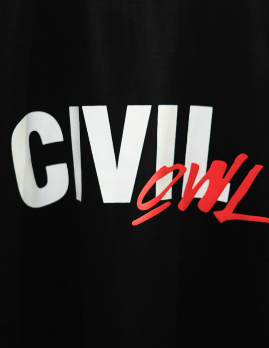 BLACK MERGE CIVILOWL OVERSIZED T SHIRT