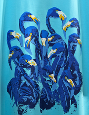 SKY BLUE FLAMINGO OVERSIZED T SHIRT