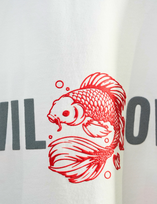 WHITE FISH OVERSIZED T SHIRT