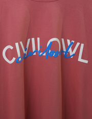 PEACH DUAL FONTS CIVILOWL OVERSIZED T SHIRT